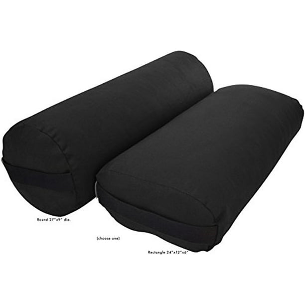 Yoga Pillow Bolster with Removable and Washable Canvas Cover Dusky Leaf Rectangular Yoga Bolster